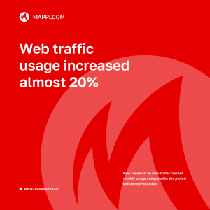 New research on web traffic usage shows almost 20% increase weekly compared to the period before self-isolation